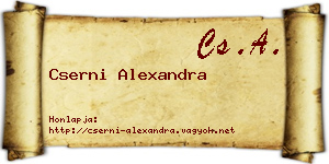 Cserni Alexandra névjegykártya